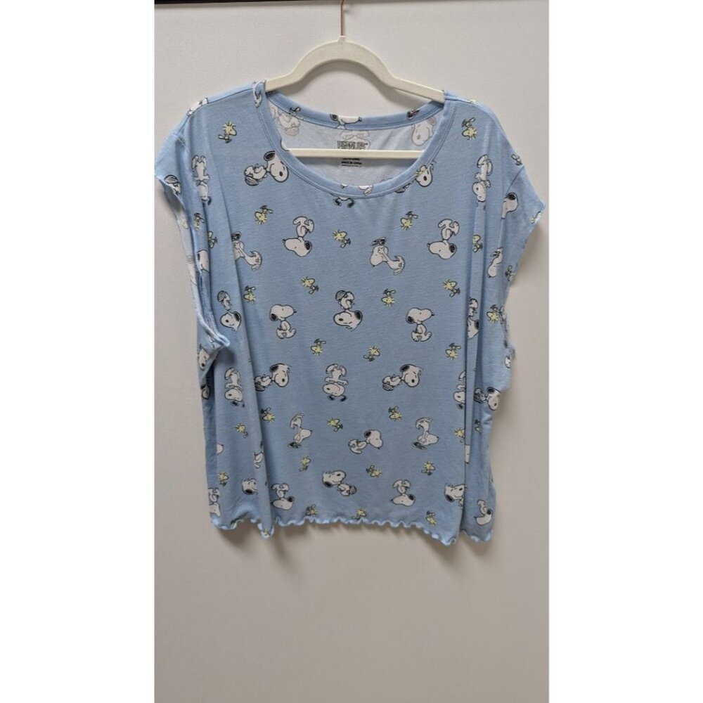 Peanuts Light Blue Snoopy Graphic Sleepwear T-Shirt